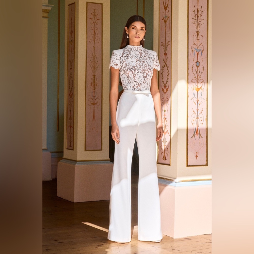 Nadine Merabi Hattie White Jumpsuit
